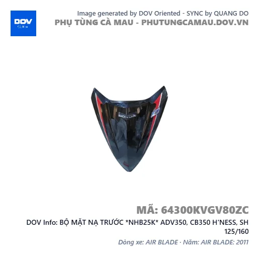 BỘ MẶT NẠ TRƯỚC *NHB25K* ADV350, CB350 H'NESS, SH 125/160 — 64300KVGV80ZC