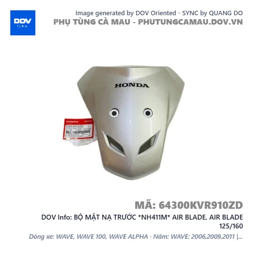 BỘ MẶT NẠ TRƯỚC *NH411M* AIR BLADE, AIR BLADE 125/160 — 64300KVR910ZD