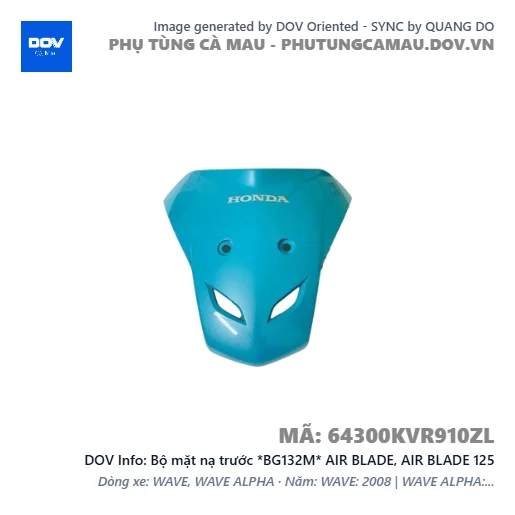 Bộ mặt nạ trước *BG132M* AIR BLADE, AIR BLADE 125 — 64300KVR910ZL