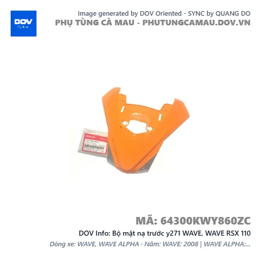 Bộ mặt nạ trước y271 WAVE, WAVE RSX 110 — 64300KWY860ZC