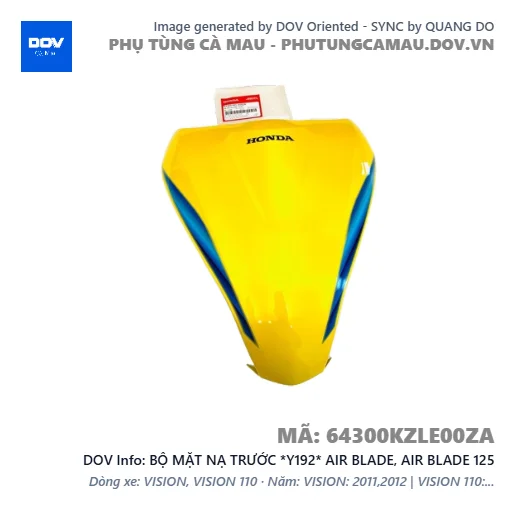 BỘ MẶT NẠ TRƯỚC *Y192* AIR BLADE, AIR BLADE 125 — 64300KZLE00ZA