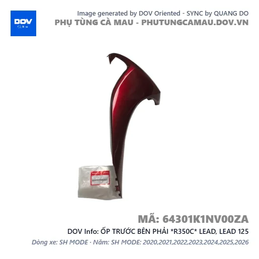 ỐP TRƯỚC BÊN PHẢI *R350C* LEAD, LEAD 125 — 64301K1NV00ZA