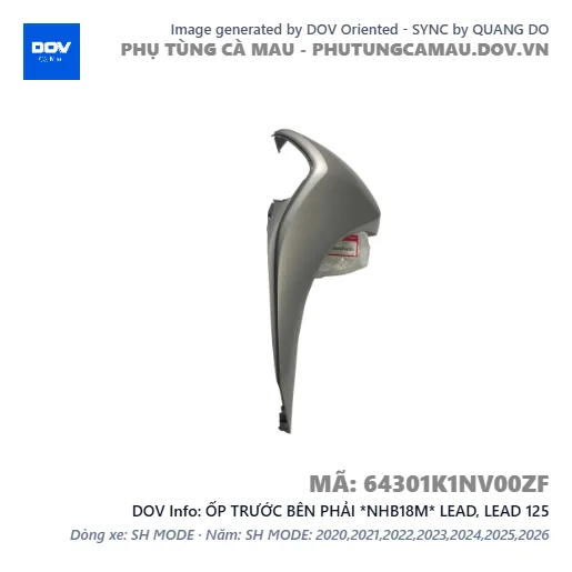 ỐP TRƯỚC BÊN PHẢI *NHB18M* LEAD, LEAD 125 — 64301K1NV00ZF