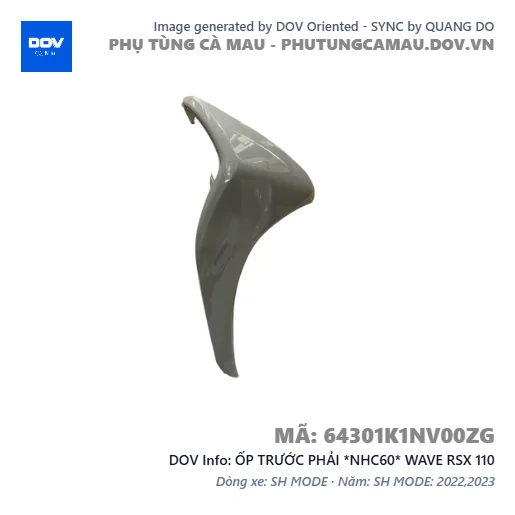 ỐP TRƯỚC PHẢI *NHC60* WAVE RSX 110 — 64301K1NV00ZG
