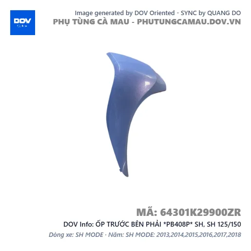 ỐP TRƯỚC BÊN PHẢI *PB408P* SH, SH 125/150 — 64301K29900ZR