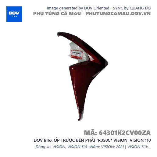 ỐP TRƯỚC BÊN PHẢI *R350C* VISION, VISION 110 — 64301K2CV00ZA