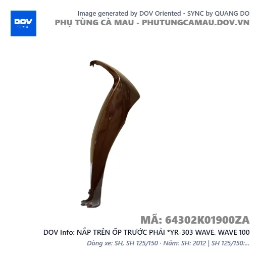 NẮP TRÊN ỐP TRƯỚC PHẢI *YR-303 WAVE, WAVE 100 — 64302K01900ZA