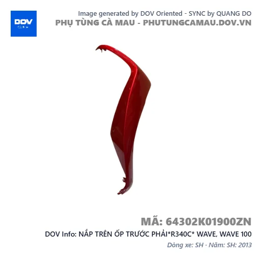NẮP TRÊN ỐP TRƯỚC PHẢI*R340C* WAVE, WAVE 100 — 64302K01900ZN