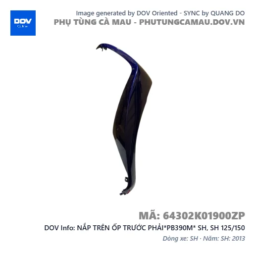 NẮP TRÊN ỐP TRƯỚC PHẢI*PB390M* SH, SH 125/150 — 64302K01900ZP