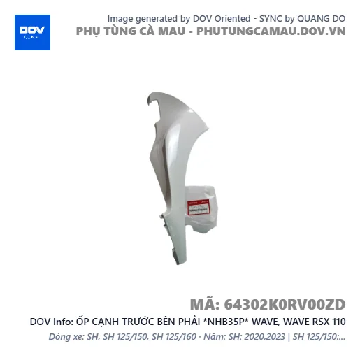ỐP CẠNH TRƯỚC BÊN PHẢI *NHB35P* WAVE, WAVE RSX 110 — 64302K0RV00ZD