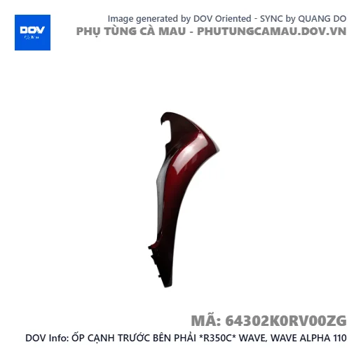 ỐP CẠNH TRƯỚC BÊN PHẢI *R350C* WAVE, WAVE ALPHA 110 — 64302K0RV00ZG