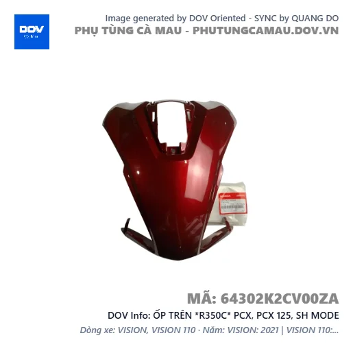 ỐP TRÊN *R350C* PCX, PCX 125, SH MODE — 64302K2CV00ZA