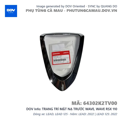 TRANG TRÍ MẶT NẠ TRƯỚC WAVE, WAVE RSX 110 — 64302K2TV00