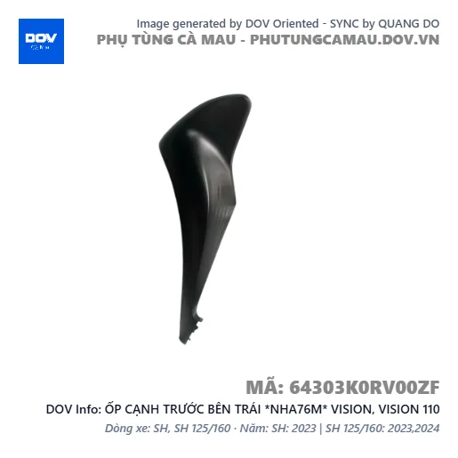 ỐP CẠNH TRƯỚC BÊN TRÁI *NHA76M* VISION, VISION 110 — 64303K0RV00ZF