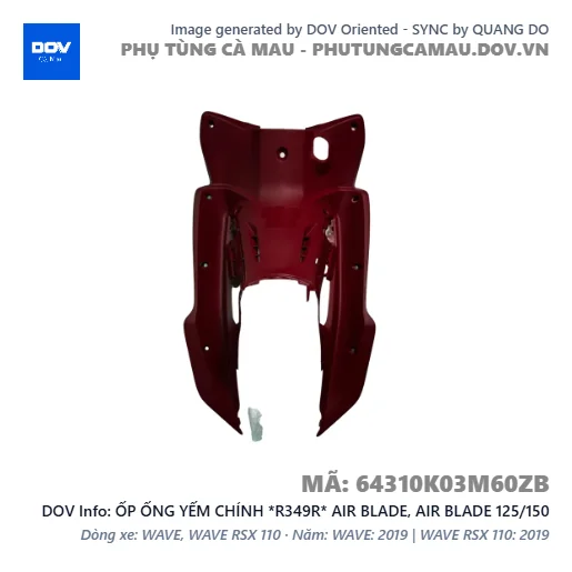 ỐP ỐNG YẾM CHÍNH *R349R* AIR BLADE, AIR BLADE 125/150 — 64310K03M60ZB
