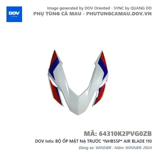 BỘ ỐP MẶT NẠ TRƯỚC *NHB55P* AIR BLADE 110 — 64310K2PVG0ZB