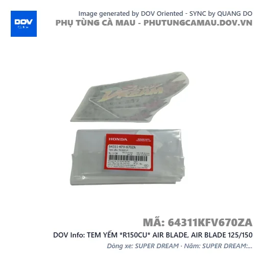 TEM YẾM *R150CU* AIR BLADE, AIR BLADE 125/150 — 64311KFV670ZA