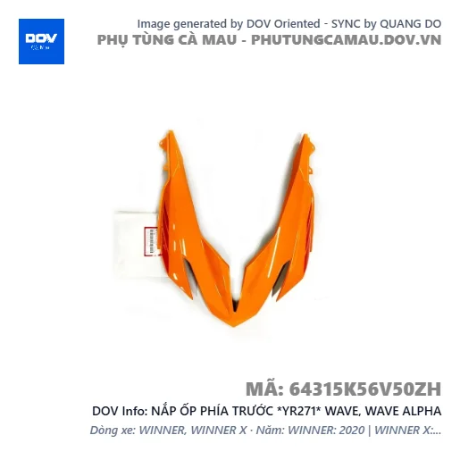 NẮP ỐP PHÍA TRƯỚC *YR271* WAVE, WAVE ALPHA — 64315K56V50ZH