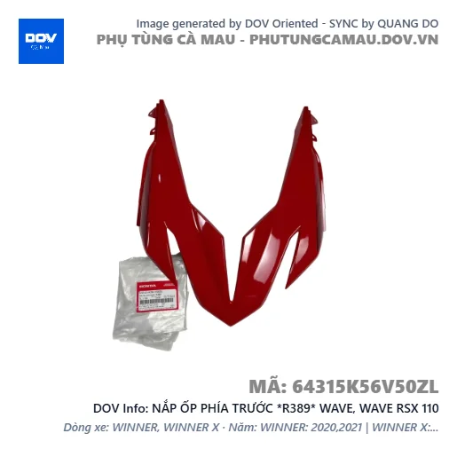 NẮP ỐP PHÍA TRƯỚC *R389* WAVE, WAVE RSX 110 — 64315K56V50ZL