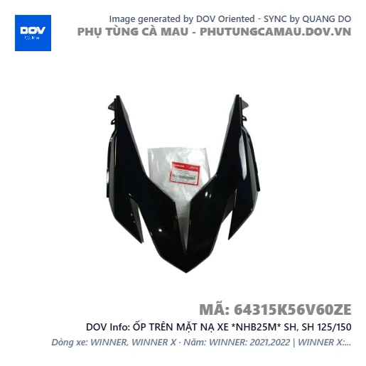 ỐP TRÊN MẶT NẠ XE *NHB25M* SH, SH 125/150 — 64315K56V60ZE