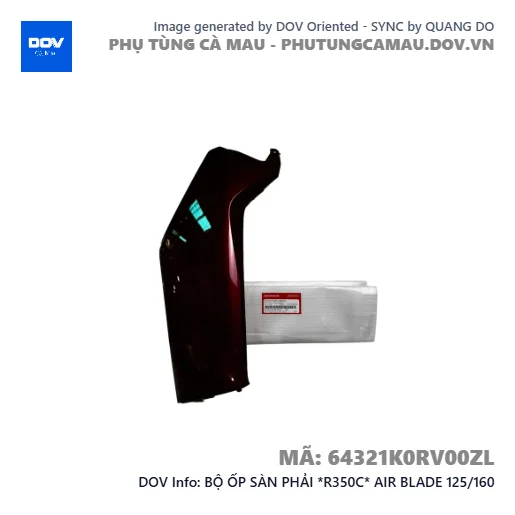 BỘ ỐP SÀN PHẢI *R350C* AIR BLADE 125/160 — 64321K0RV00ZL