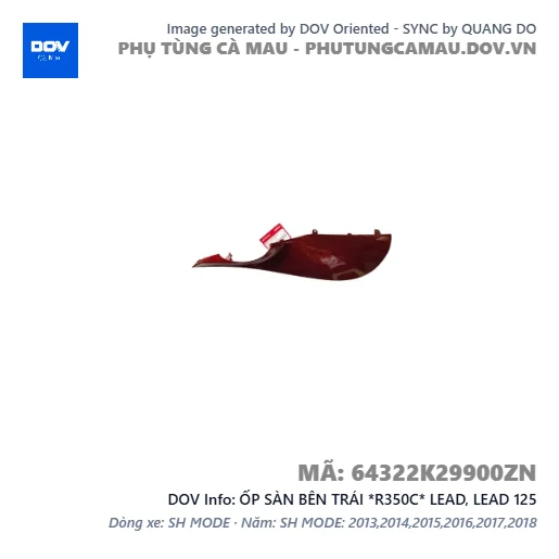 ỐP SÀN BÊN TRÁI *R350C* LEAD, LEAD 125 — 64322K29900ZN