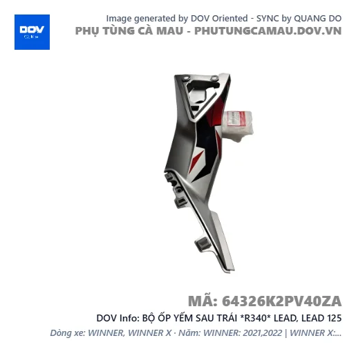 BỘ ỐP YẾM SAU TRÁI *R340* LEAD, LEAD 125 — 64326K2PV40ZA