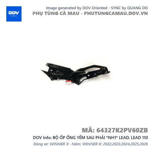 BỘ ỐP ỐNG YẾM SAU PHẢI *NH1* LEAD, LEAD 110 — 64327K2PV60ZB