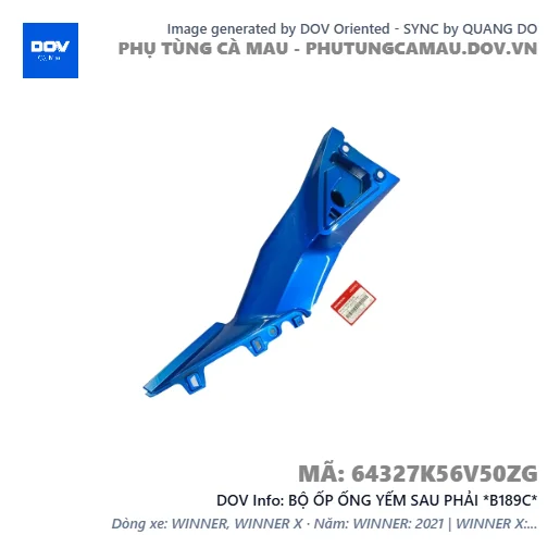 BỘ ỐP ỐNG YẾM SAU PHẢI *B189C*  — 64327K56V50ZG