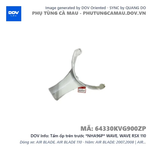 Tấm ốp trên trước *NHA96P* WAVE, WAVE RSX 110 — 64330KVG900ZP