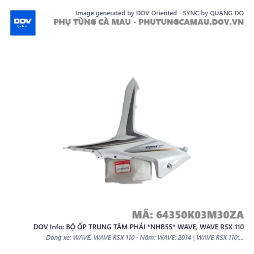 BỘ ỐP TRUNG TÂM PHẢI *NHB55* WAVE, WAVE RSX 110 — 64350K03M30ZA