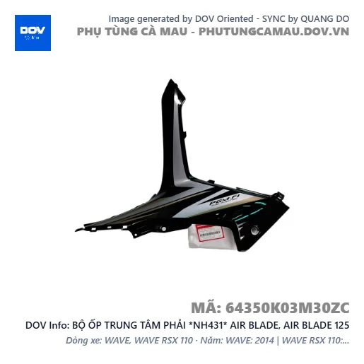 BỘ ỐP TRUNG TÂM PHẢI *NH431* AIR BLADE, AIR BLADE 125 — 64350K03M30ZC