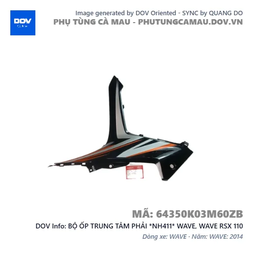 BỘ ỐP TRUNG TÂM PHẢI *NH411* WAVE, WAVE RSX 110 — 64350K03M60ZB
