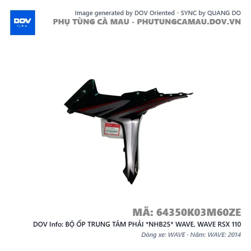 BỘ ỐP TRUNG TÂM PHẢI *NHB25* WAVE, WAVE RSX 110 — 64350K03M60ZE