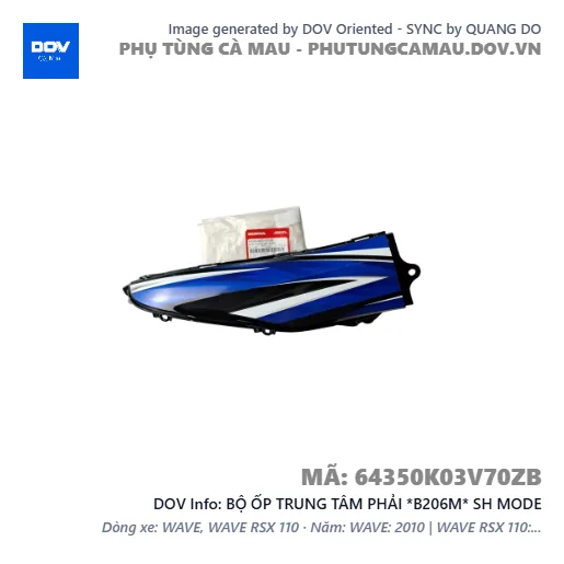 BỘ ỐP TRUNG TÂM PHẢI *B206M* SH MODE — 64350K03V70ZB