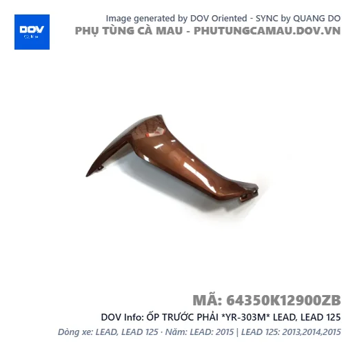 ỐP TRƯỚC PHẢI *YR-303M* LEAD, LEAD 125 — 64350K12900ZB