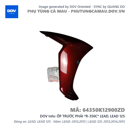 ỐP TRƯỚC PHẢI *R-350C* LEAD, LEAD 125 — 64350K12900ZD