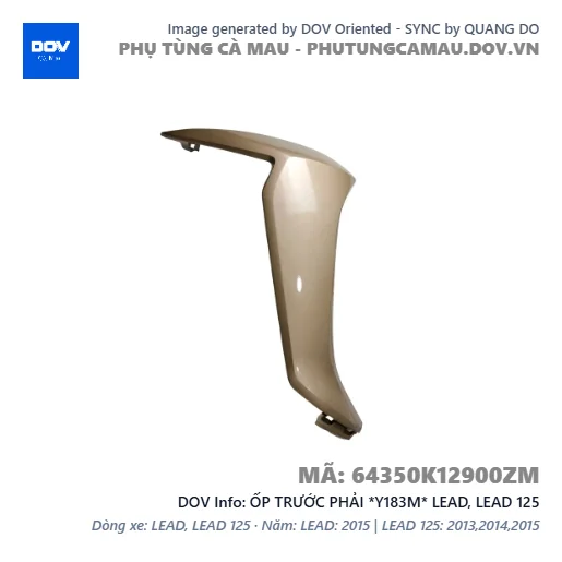 ỐP TRƯỚC PHẢI *Y183M* LEAD, LEAD 125 — 64350K12900ZM