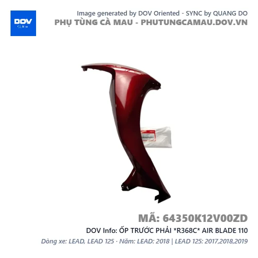 ỐP TRƯỚC PHẢI *R368C* AIR BLADE 110 — 64350K12V00ZD