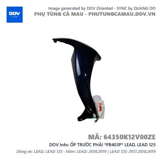 ỐP TRƯỚC PHẢI *PB403P* LEAD, LEAD 125 — 64350K12V00ZE