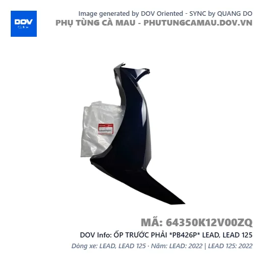 ỐP TRƯỚC PHẢI *PB426P* LEAD, LEAD 125 — 64350K12V00ZQ