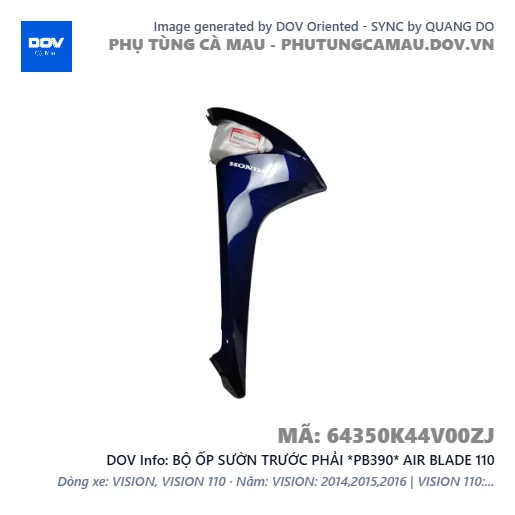 BỘ ỐP SƯỜN TRƯỚC PHẢI *PB390* AIR BLADE 110 — 64350K44V00ZJ