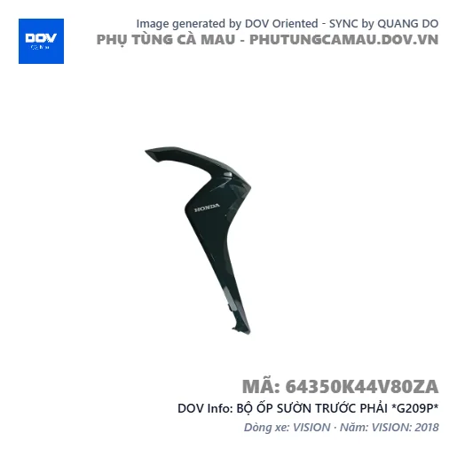 BỘ ỐP SƯỜN TRƯỚC PHẢI *G209P*  — 64350K44V80ZA