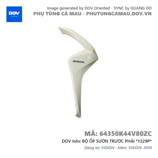 BỘ ỐP SƯỜN TRƯỚC PHẢI *Y229P*  — 64350K44V80ZC