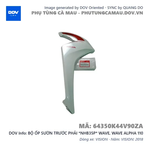 BỘ ỐP SƯỜN TRƯỚC PHẢI *NHB35P* WAVE, WAVE ALPHA 110 — 64350K44V90ZA
