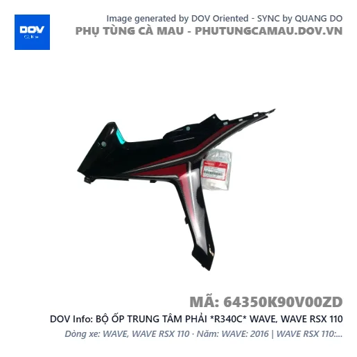 BỘ ỐP TRUNG TÂM PHẢI *R340C* WAVE, WAVE RSX 110 — 64350K90V00ZD