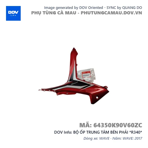 BỘ ỐP TRUNG TÂM BÊN PHẢI *R340* — 64350K90V60ZC