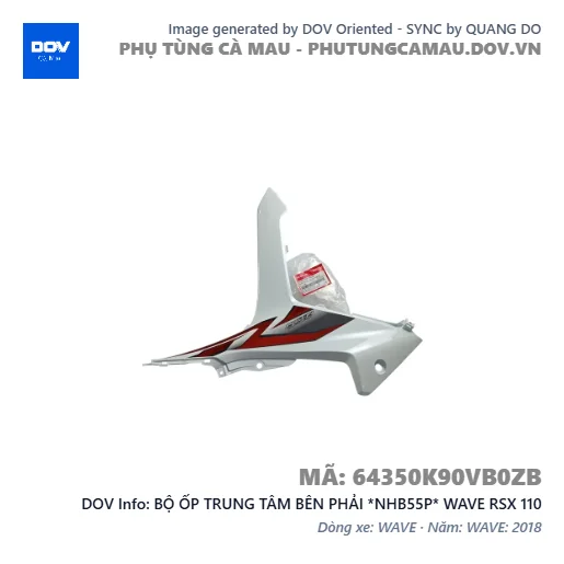 BỘ ỐP TRUNG TÂM BÊN PHẢI *NHB55P* WAVE RSX 110 — 64350K90VB0ZB