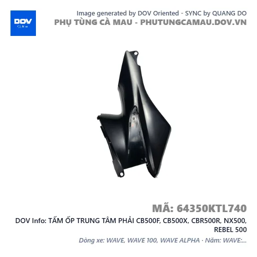 TẤM ỐP TRUNG TÂM PHẢI CB500F, CB500X, CBR500R, NX500, REBEL 500 — 64350KTL740