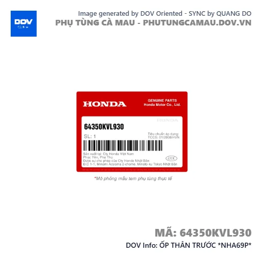 ỐP THÂN TRƯỚC *NHA69P*  — 64350KVL930